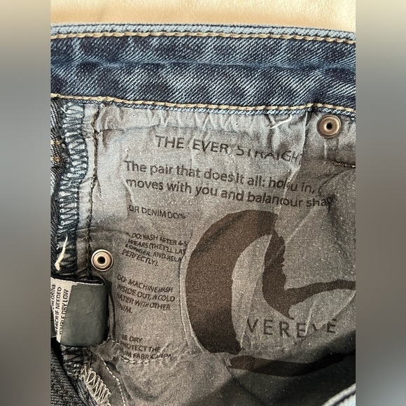 EVEREVE Size 26 High Rise ‘The EVER Straight’ Dark Wash Premium Jeans Denim C23 - Picture 6 of 9